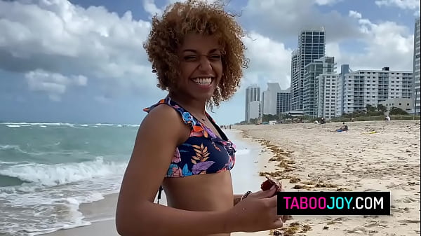 Lucky stud fucks his horny black step-cousin Milu Blaze